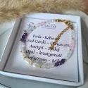 Bransoletka Perła Opal Kwarc Różowy Ametyst talizman amulet kobiecość oczyszczenie spokój